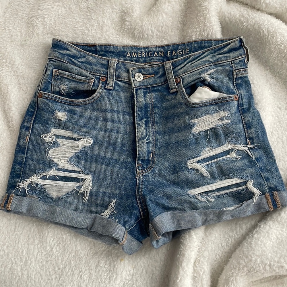 High waisted jean shorts